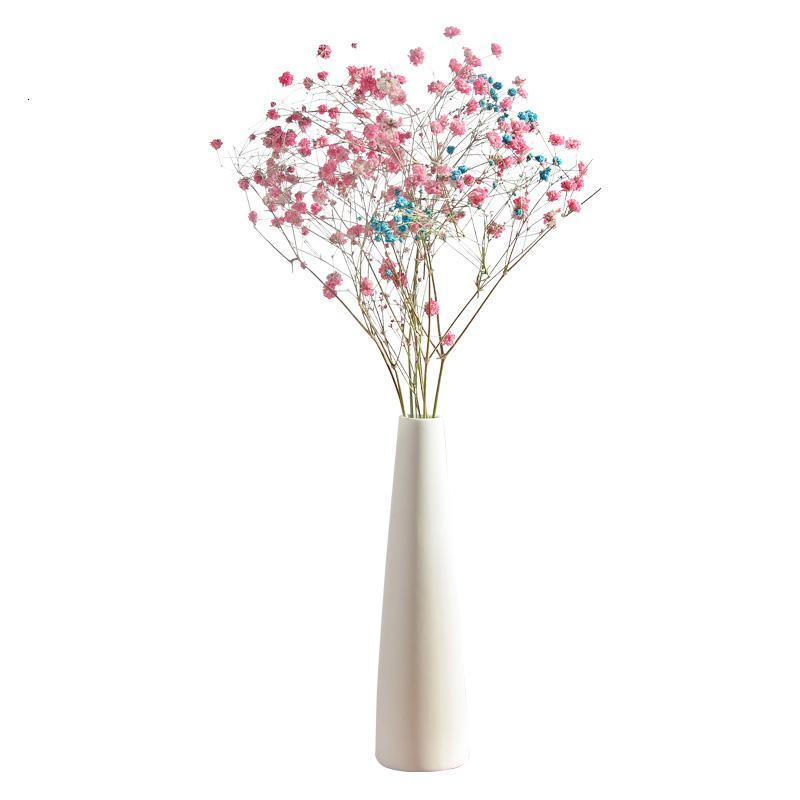小花瓶摆件客厅插花插玫瑰简约陶瓷餐桌装饰白色文艺白瓷花瓶家用 三维工匠 低语(只有花瓶)高22cm