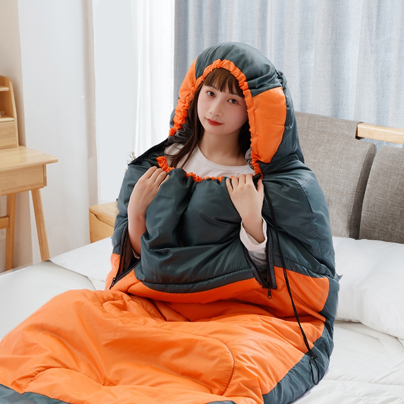 四季可用睡袋单人成人户外冬季加厚闪电客大人露营防寒单人双人室内