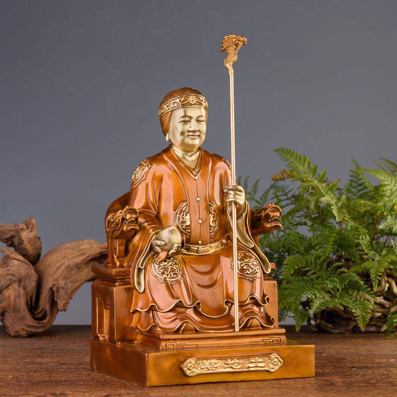 美帮汇土地公土地婆神像 铜福德正神土地爷土地奶家用供奉摆件高清大图