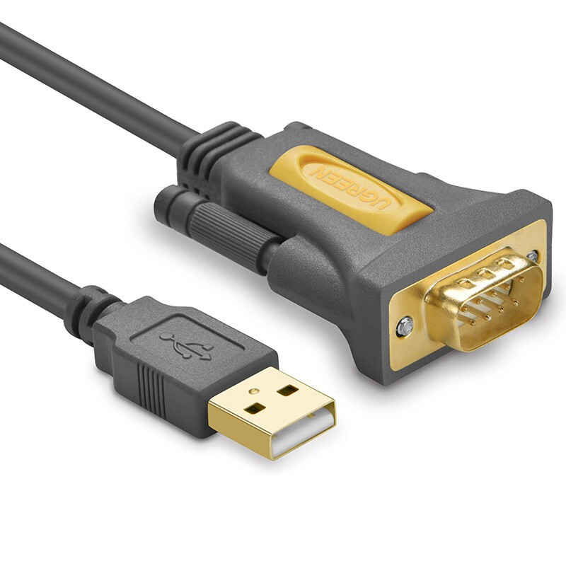 绿联(UGREEN)USB转RS232串口线 USB转DB9针公头转接线 考勤机收银机标签打印机线com口调试线1.5米