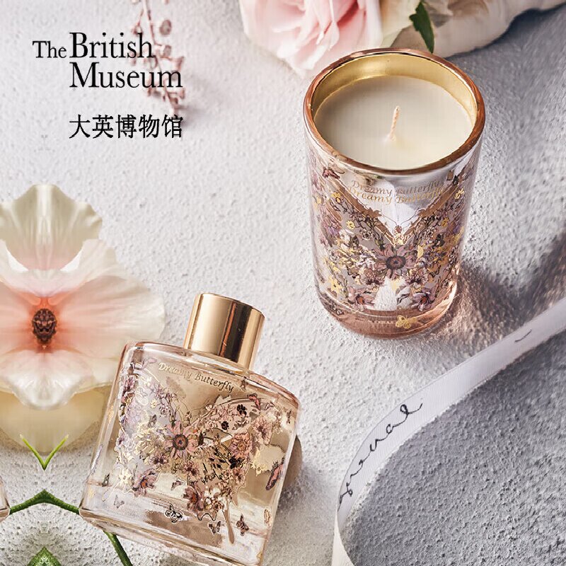 大英博物馆博物志蝴蝶无火香氛蜡烛净化空气舒缓压力提升生活品质高清大图