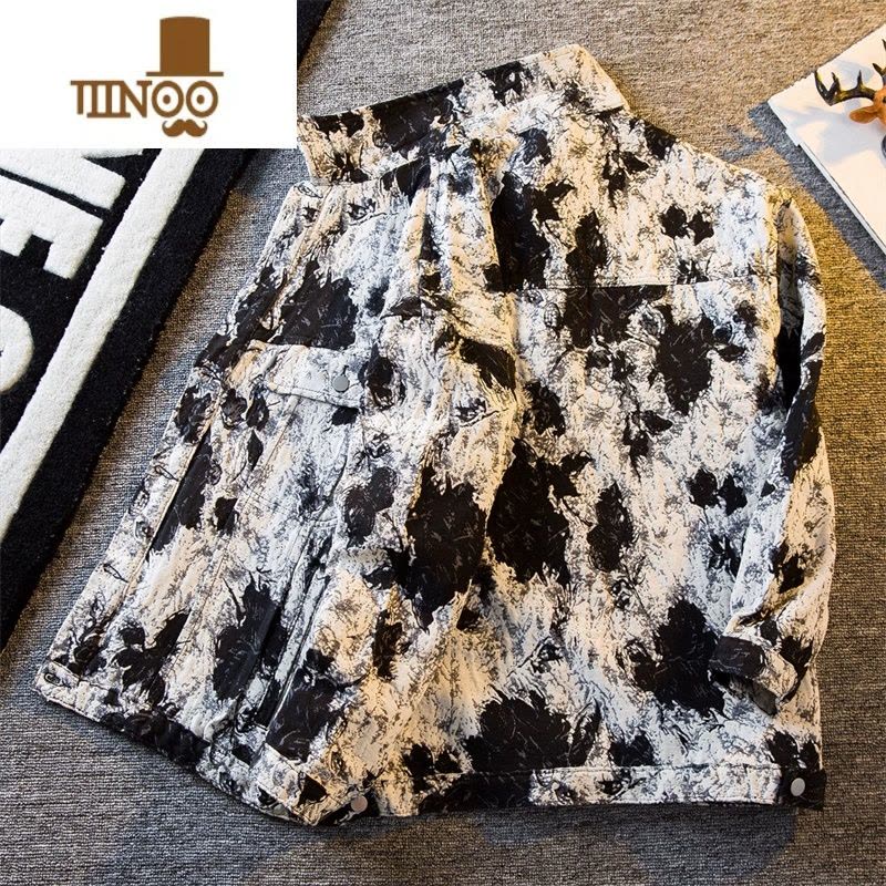 YANXU潮牌牛仔外套男士宽松休闲痞帅工装夹克男款2023新款上衣服图片