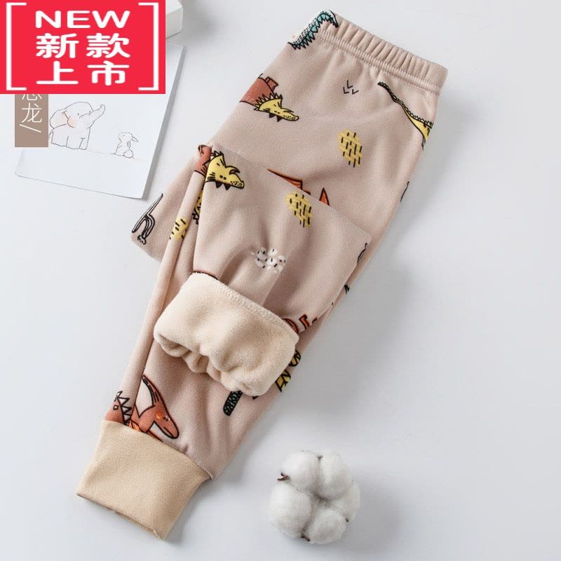 可莉允儿童男加绒内穿一体绒男童德绒冬季女童加厚内裤秋裤女裤子保暖裤图片