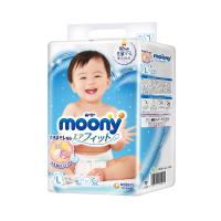 [效期至23年10月-24年1月期间]尤妮佳 Moony 大号婴儿纸尿裤 尿不湿 L54片