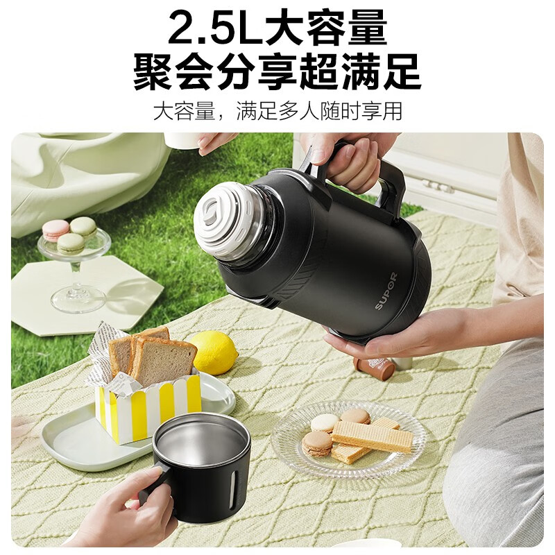 苏泊尔(SUPOR)04不锈钢旅行便携车载热水壶 2.5L KC25KS10高清大图