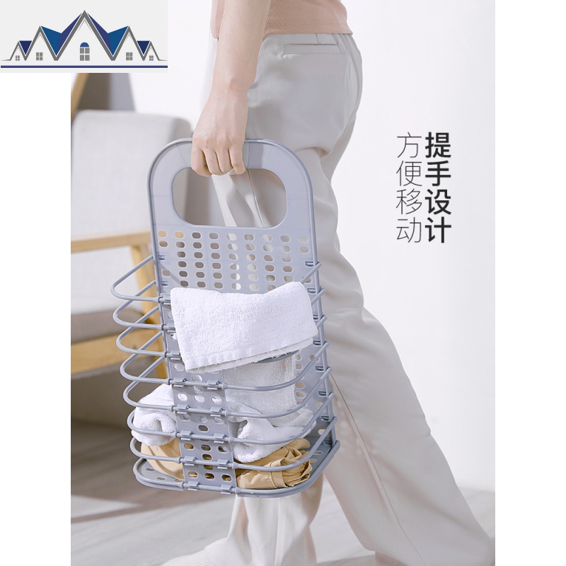 脏衣篮衣服收纳筐家用收纳桶洗衣篮免打孔置物架可折叠脏衣篓 三维工匠收纳篮高清大图
