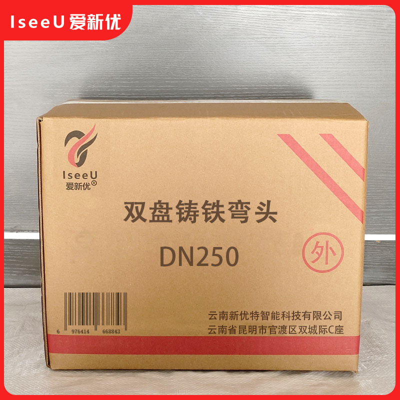 爱新优 双盘铸铁弯头 DN250(个)高清大图