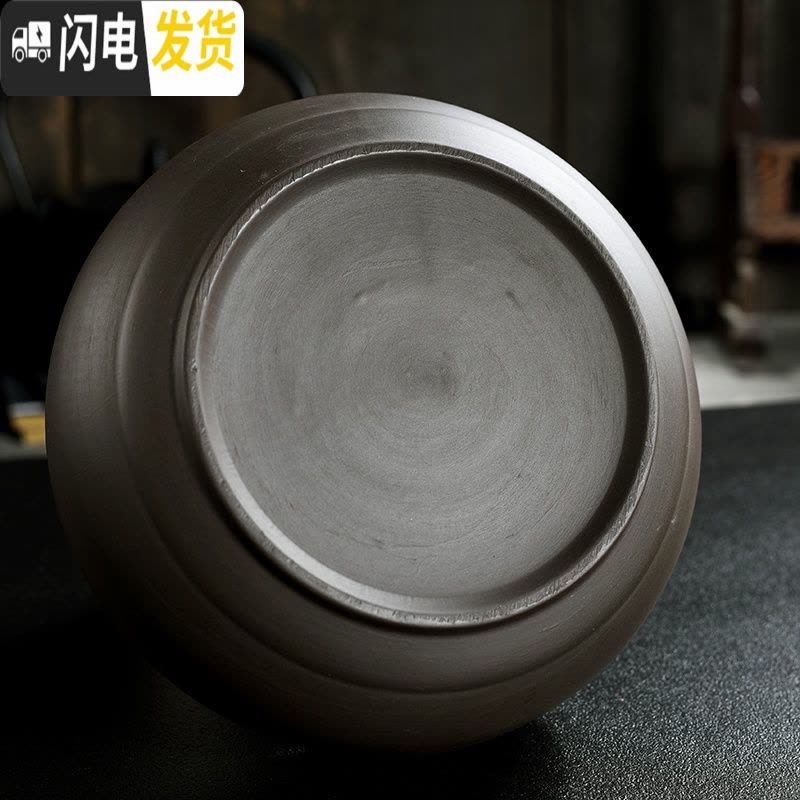 三维工匠水仙铜钱花盆陶瓷家用睡莲碗莲小紫砂无孔水培大号多肉 紫砂水培花盆-佛语 小花盆容器图片