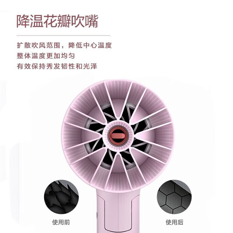 飞利浦(Philips) 电吹风机 家用大功率 负离子吹风机 2100W速干可折叠吹风筒 BHD388/05