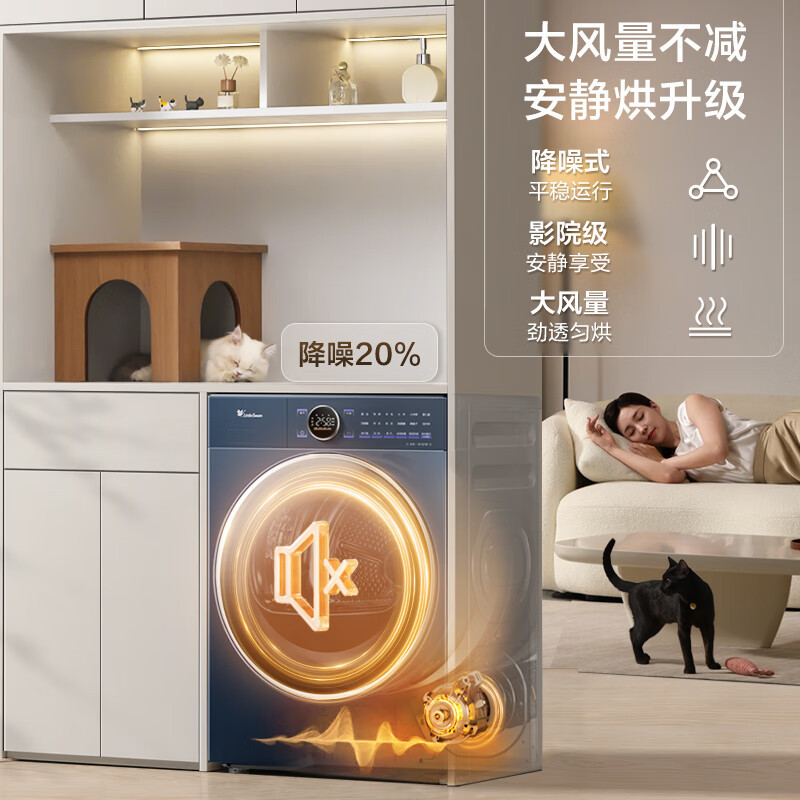 小天鹅(LittleSwan)10公斤热泵烘干机 变频电机 羊毛蓝标 蒸汽烘[小乌梅2.0高奢版]TH10VE60高清大图