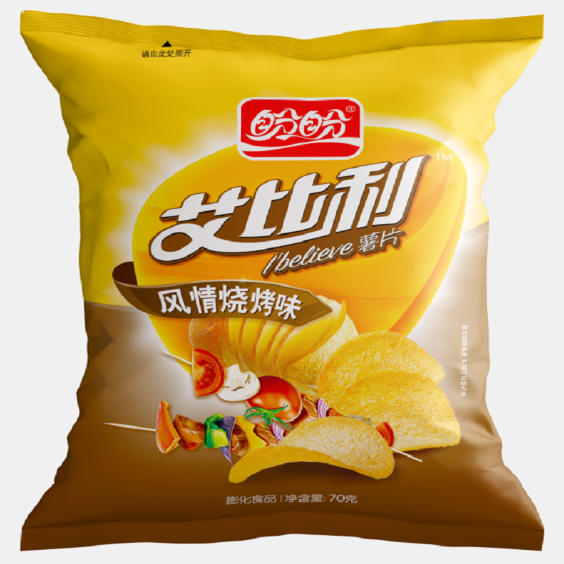 盼盼艾比利薯片风情烧烤味