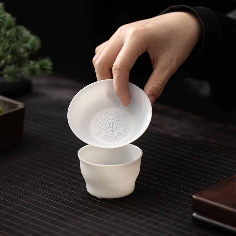 苏氏陶瓷(SUSHI CERAMICS)功夫茶具素烧冰种白瓷薄胎羊脂玉厚润如玉高冰款套组