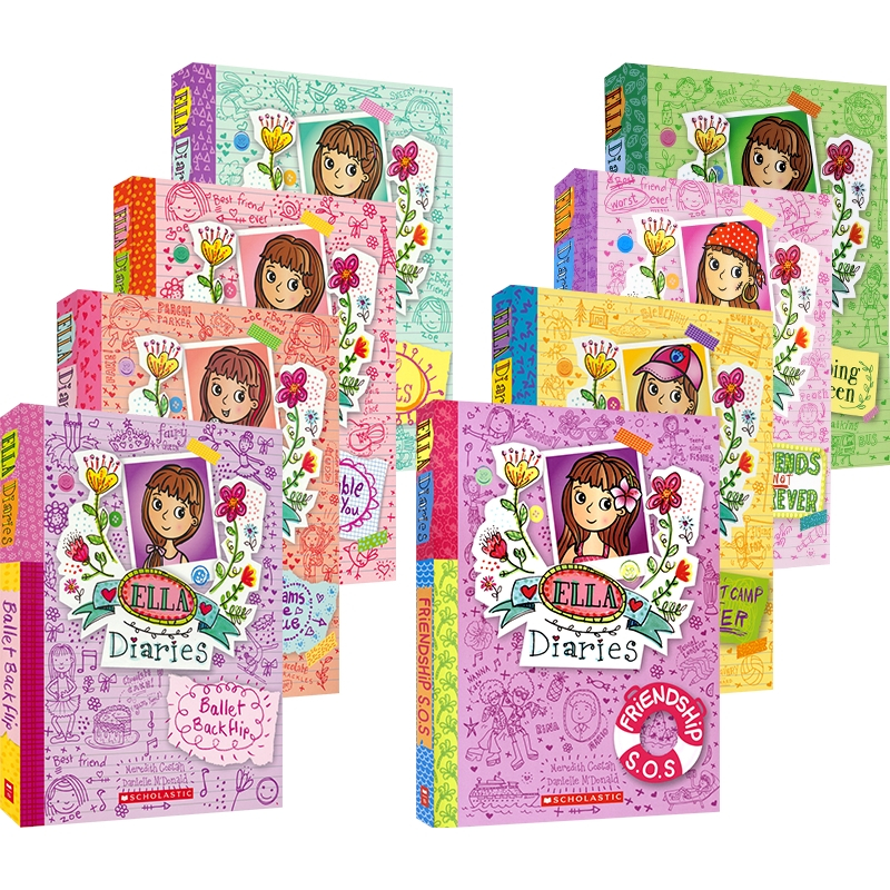 绿色环保 [正版]Scholastic Ella Diaries 艾拉日记8册套装 儿童英语故事桥梁书 校园成长 课外读