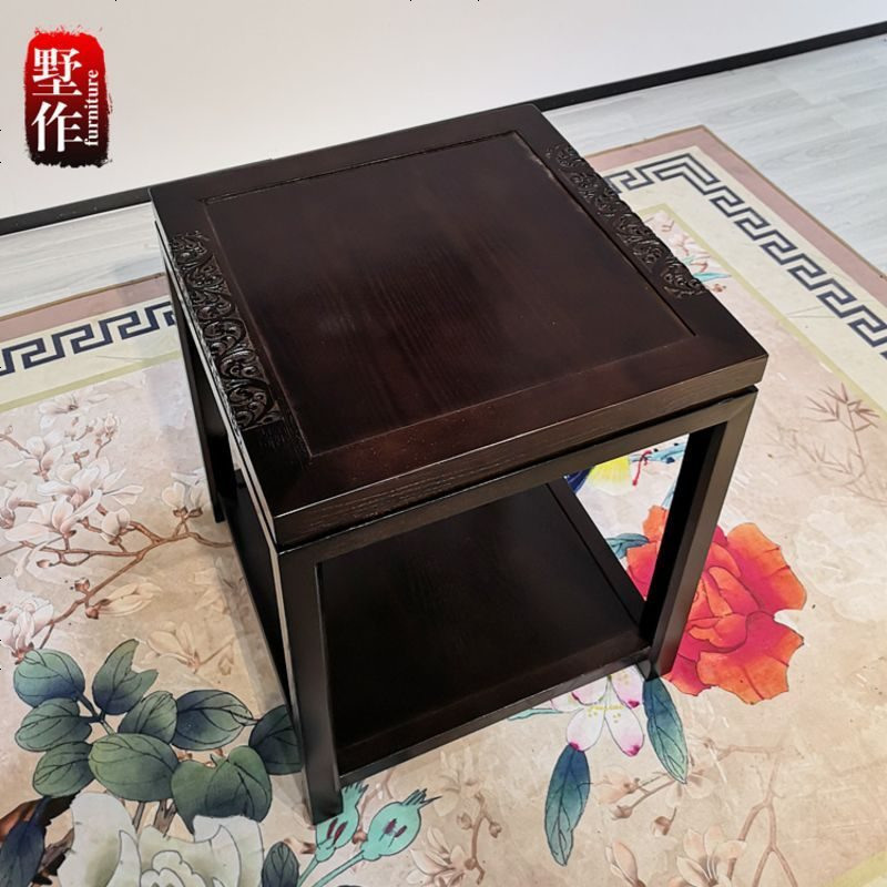 新中式实木沙发组合禅意现代中式简约仿古别墅会所民宿家具 其他_角几