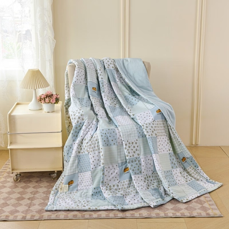 啄木鸟 针织双层纱夏被(格子世界) 双层纱(填充超柔羽丝棉) 200*230cm