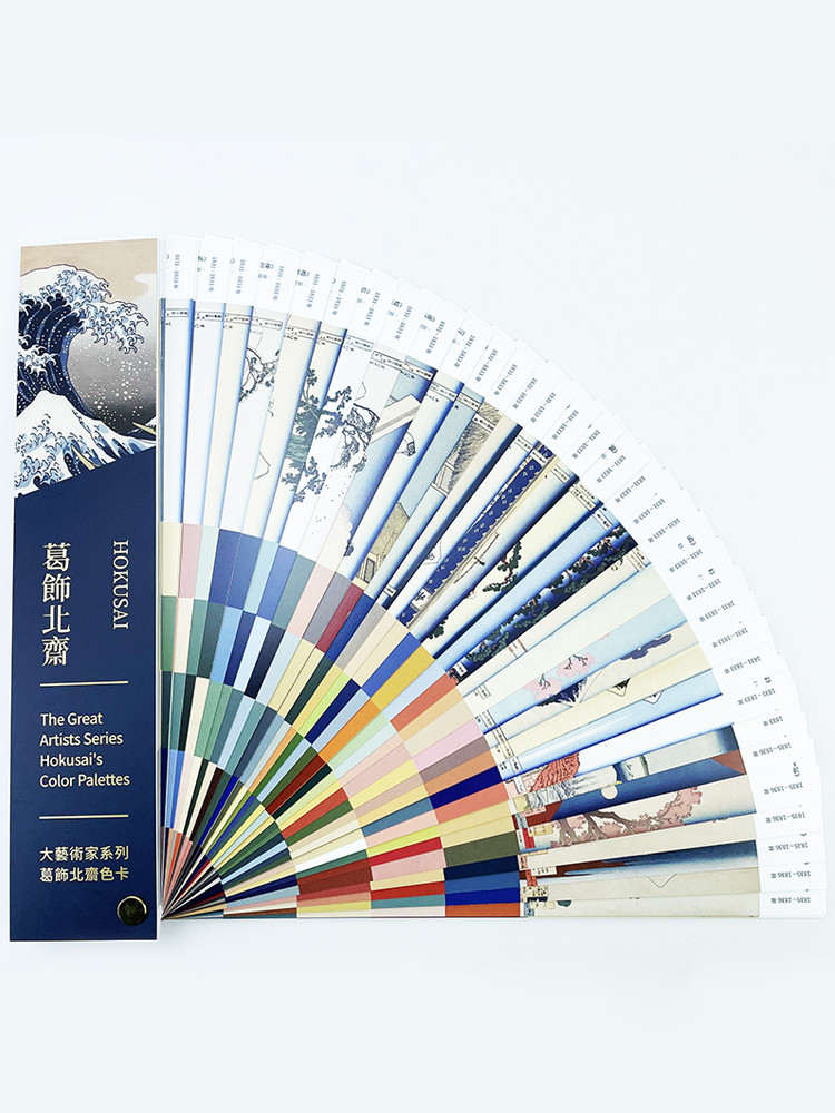 葛饰北斋明信片6张 [正版]送明信片大艺术家系列书葛饰北斋画册色卡套装 日本浮世绘世界名画画册画家葛饰北斋作品集HOKU高清大图