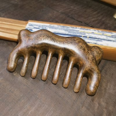 金丝楠檀保健绿檀木梳子经络头疗按摩木梳中医工具多功能按摩梳通乳腺