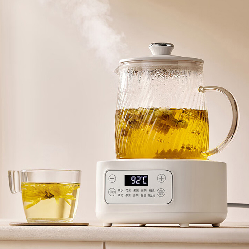 摩动养生壶1.2L全玻璃家用多功能煮茶器单机白色MD-YS01高清大图