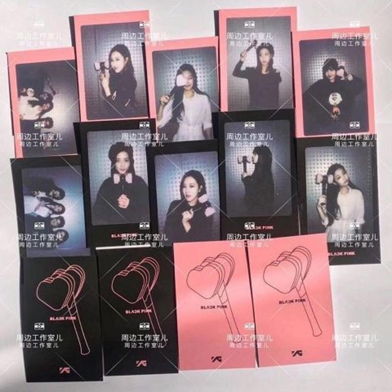 BLACKPINK官方同款2代粉墨应援棒应援灯应援锤锤子灯荧光棒小卡 锤卡全套(10张)
