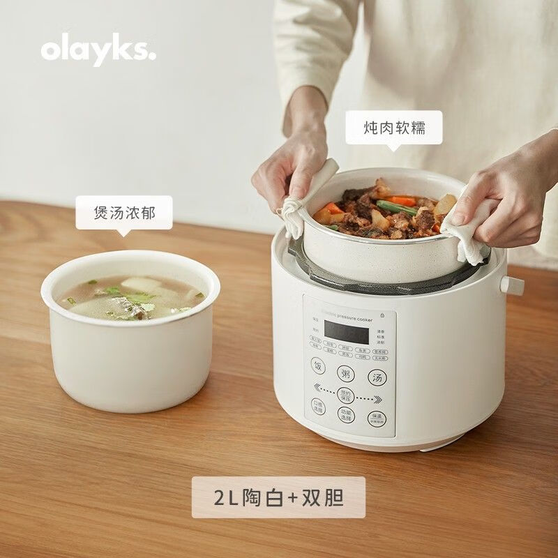 欧莱克(olayks)电压力锅电饭煲家用小型迷你智能多功能全自动电饭煲2L 2升黑色单胆DYLG00301高清大图