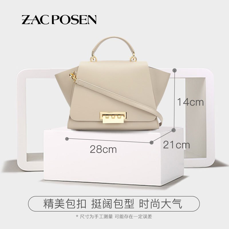 Zac Posen 扎克·珀森 Eartha Iconic系列女士牛皮耳朵包单手把手提斜挎包黑色淡金扣