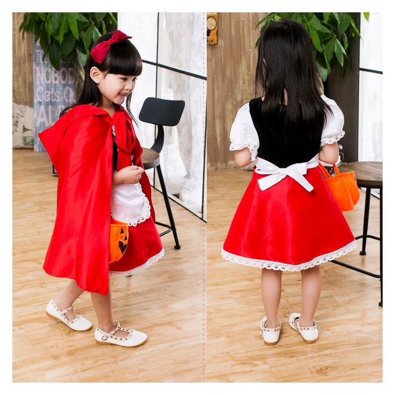 儿童服装女童宝宝cosplay小红帽成人女孩衣服公主裙演出服