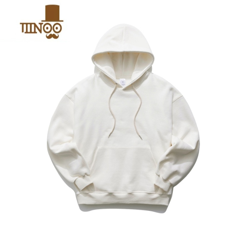 YANXU纯色连帽套头卫衣男潮牌百搭宽松上衣帽衫情侣加绒加厚外套高清大图