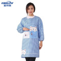 金诗洛 KSL284厨房围裙罩衣长袖反穿工作服长袖防油A款 蓝色