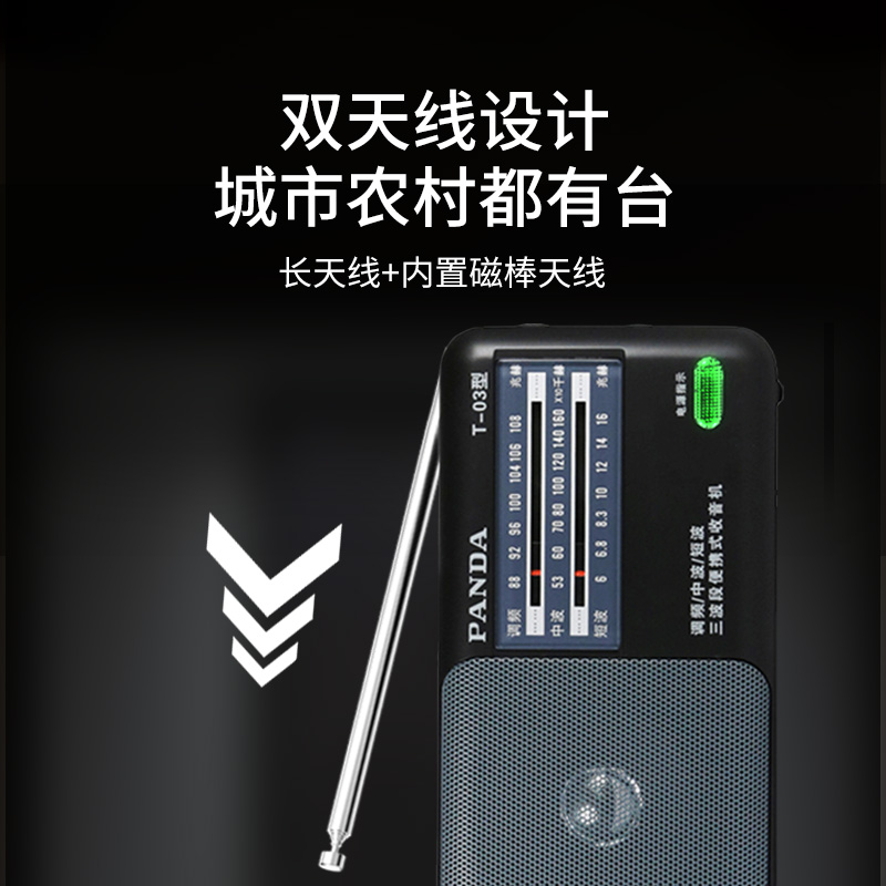 熊猫T03新款收音机老人专用全波段老式广播播放一体半导体老年人高清大图