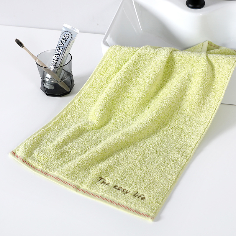 洁丽雅毛巾素色成人洗脸毛巾家居日用酒店宾馆理发店毛巾 绿色【74*34】2条装