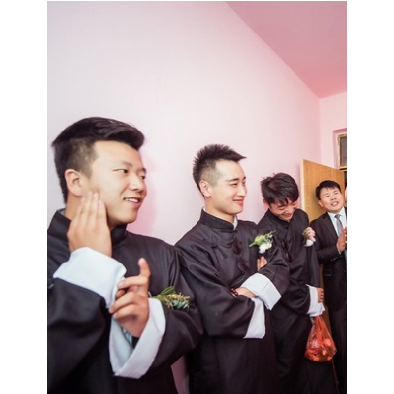 中式结婚礼服伴郎服马褂唐装男长衫长袍相声服