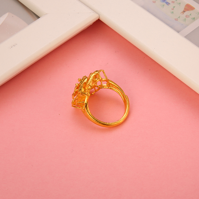 金一 足金花开富贵婚庆女士精品黄金戒指时尚活口女戒送礼 (计价)ABA004