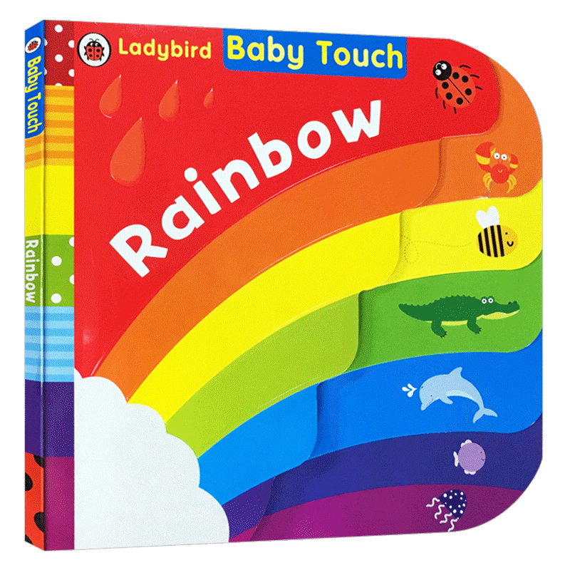 拥抱世界 [正版]彩虹 英国小瓢虫宝宝触摸书 英文原版绘本 Baby Touch Rainbow 认知启蒙大开本纸板游
