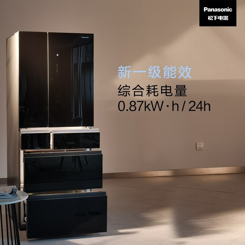 松下 NR-TF50EXB-K 498升风冷无霜变频多门 水晶黑玻璃面板 银离子抗菌 自动制冰 智能WIFI展示柜高清大图