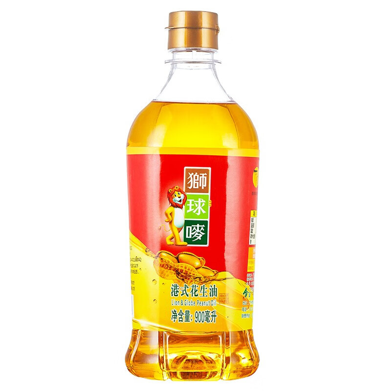 狮球唛 食用油 物理压榨花生油900ml