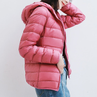 雅鹿冬装轻薄时尚羽绒服女2019新款休闲百搭短款连帽保暖羽绒外套
