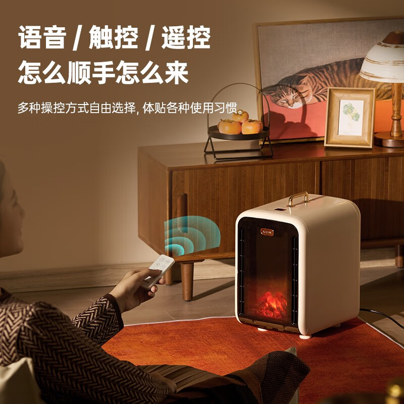 先锋(SINGFUN)石墨烯取暖器 恒温节能速热电暖器小型办公室遥控定时防水电热风机 【语音+遥控+触控】