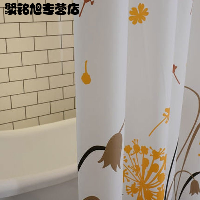 卫生洗澡间浴帘布浴室淋浴防水花纹加厚防霉挂拉帘子宜家隔断厕所窗帘生活日用家庭清洁生活日用浴室用品浴帘