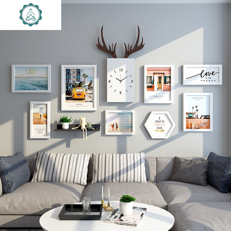 网红照片墙免打孔创意个性客厅相框挂墙组合少女相片架
