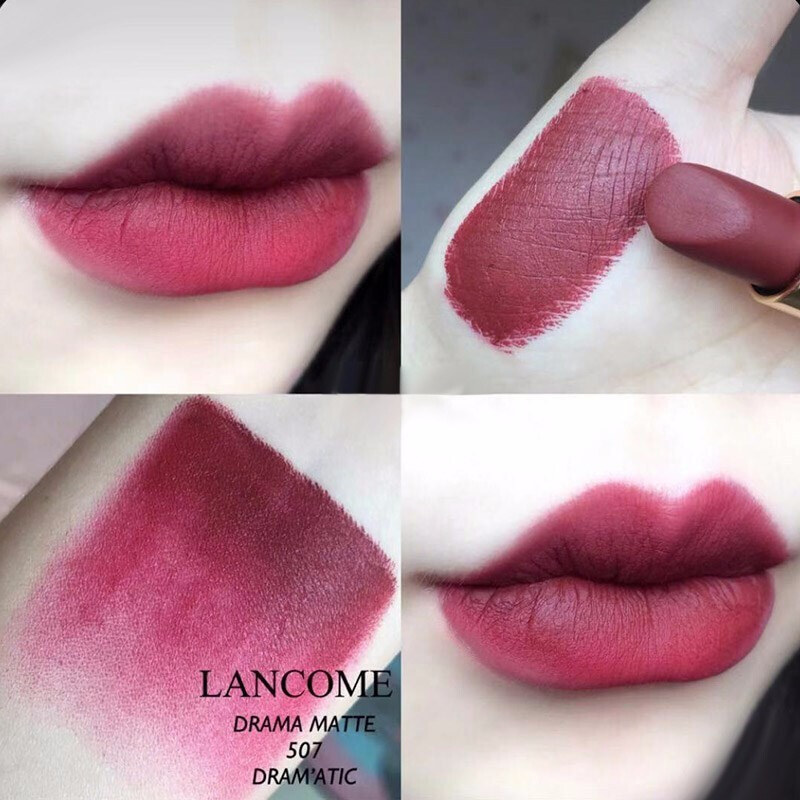 兰蔻lancome兰蔻口红唇膏34g持久显色滋润保湿菁纯丝绒雾面唇膏507