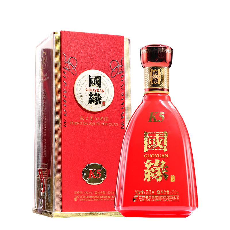 今世缘 国缘K5 42度幽雅醇厚型 白酒500ml*4整箱