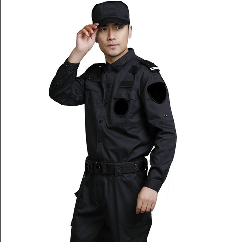 保安特勤作训服套装 黑色保安战训服 安保执勤服套装男士 作战服安保