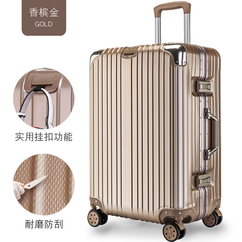 斯妮拉2023新款行李箱旅行箱小型铝框20拉杆箱万向轮男女大学生密码箱包登机箱20寸22寸24寸26寸高清大图