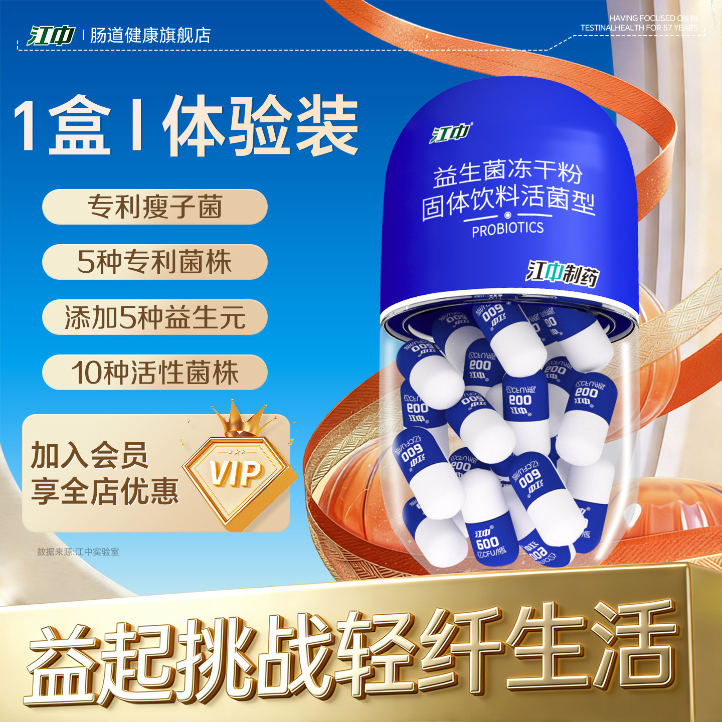 1盒体验 1800亿CFU 6g(2g*3)益生菌大人肠胃成人CFU肠道非调理清肠排宿便高活性菌官方正品高清大图