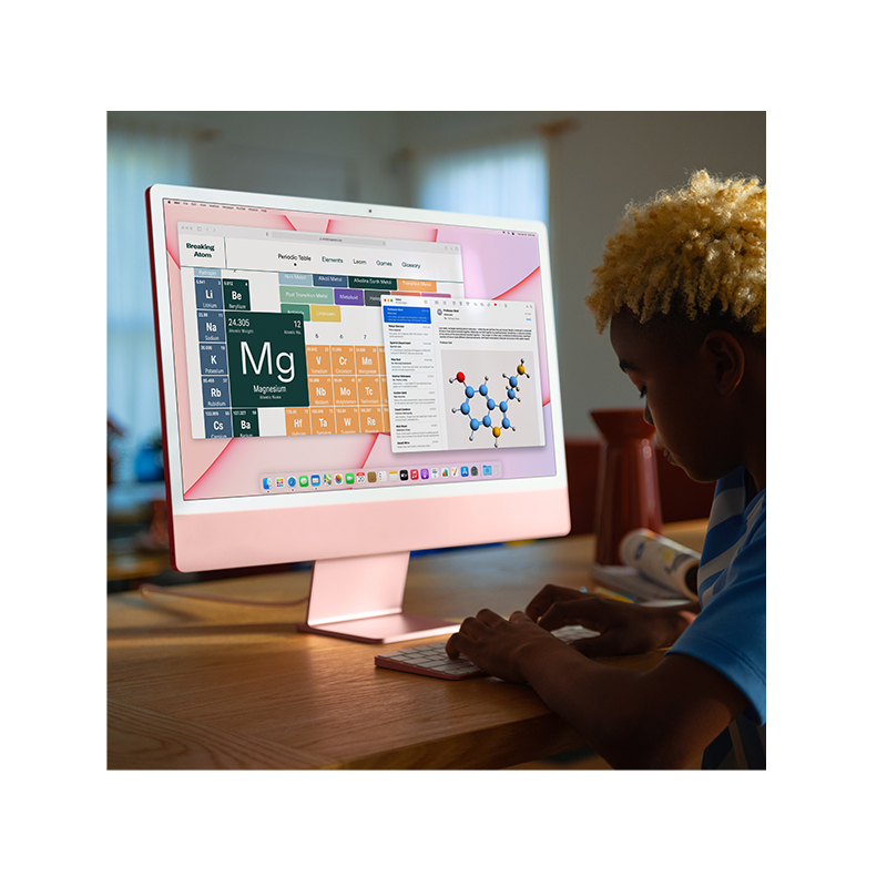 Apple iMac 24英寸 4.5K屏 新款八核M1芯片(8核图形处理器) 8G 256G SSD 一体式电脑主机 银色 MGPC3CH/A