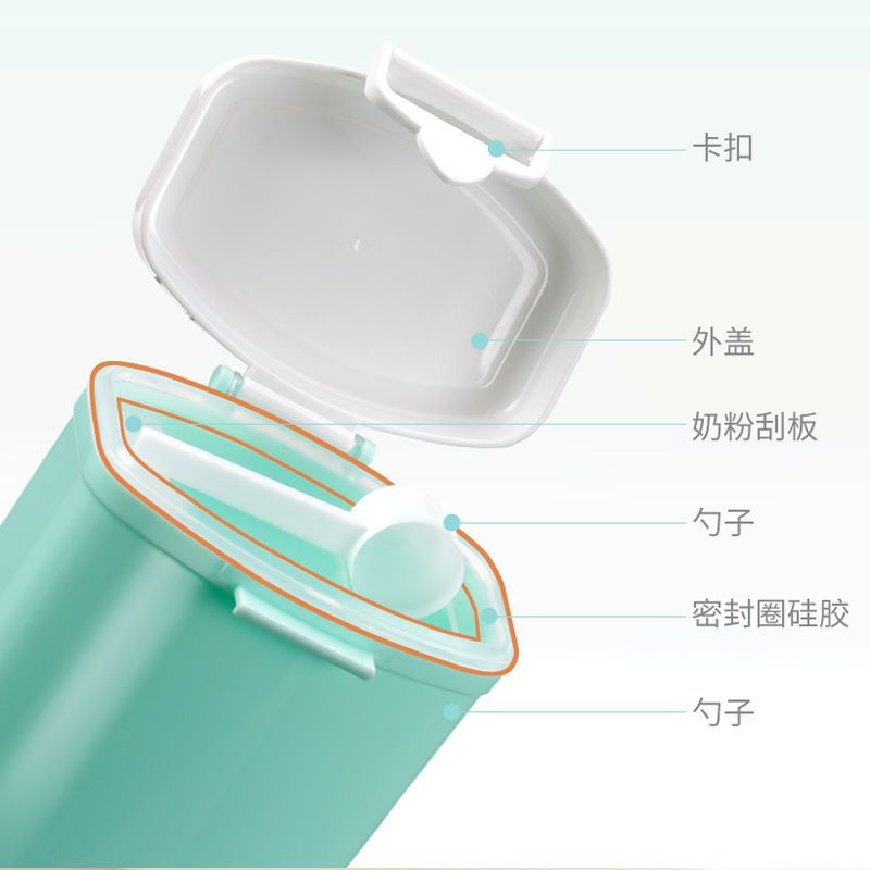 开优米kiuimi婴儿装奶粉盒便携式外出宝宝分装盒便携式外出大容量奶粉格茱萸粉大+小