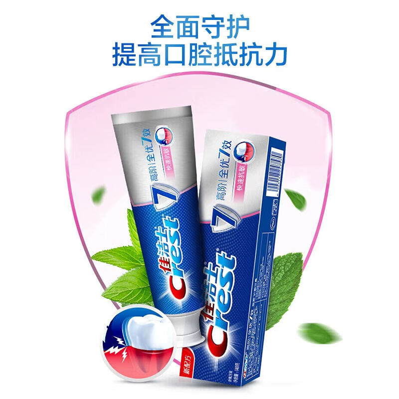 佳洁士(Crest) 全优7效 快速抗敏 140g 牙膏 (计价单位:支)高清大图