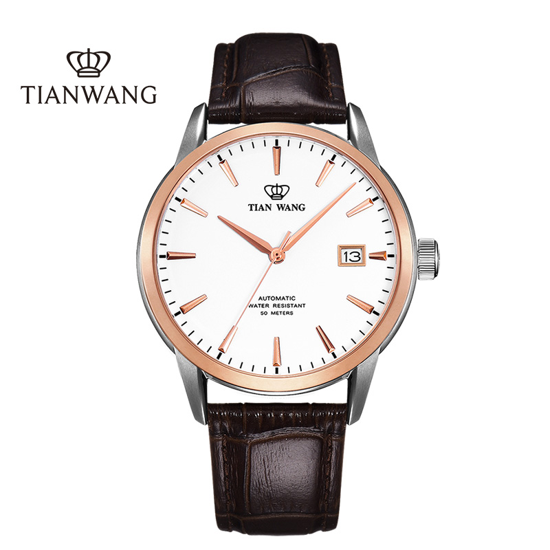 天王表tianwang手表男士自动机械表时尚简约防水腕表休闲男表5919参数