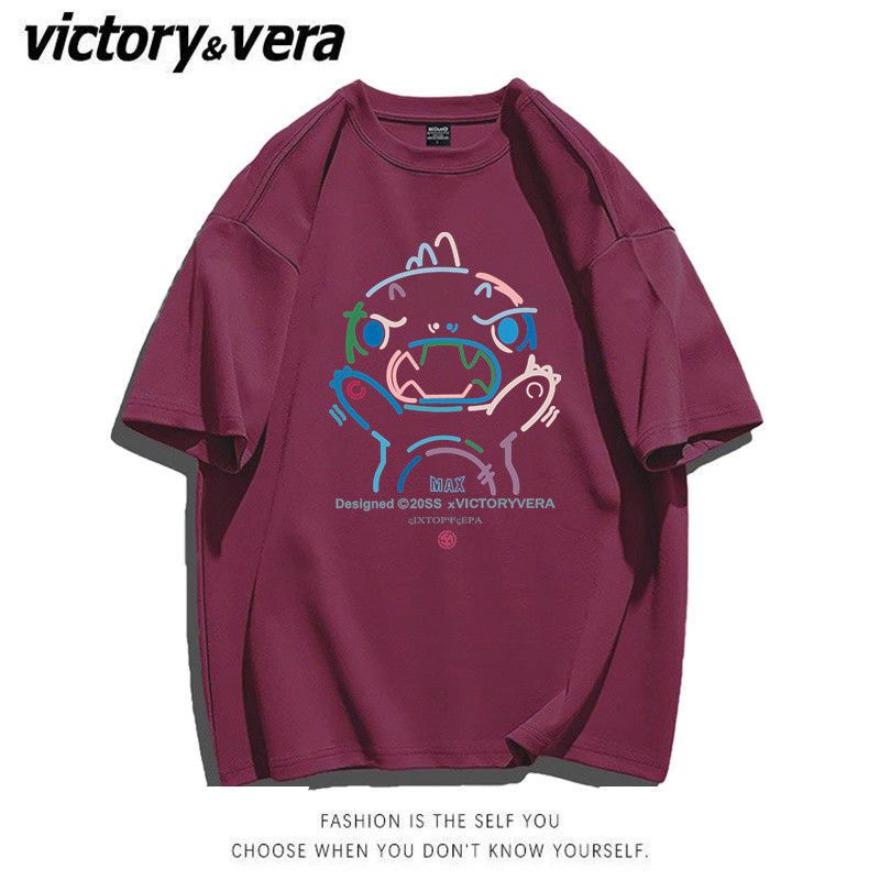 VICTORYVERA短袖t恤女学生宽松韩版夏季ins潮2022新款印花上衣服