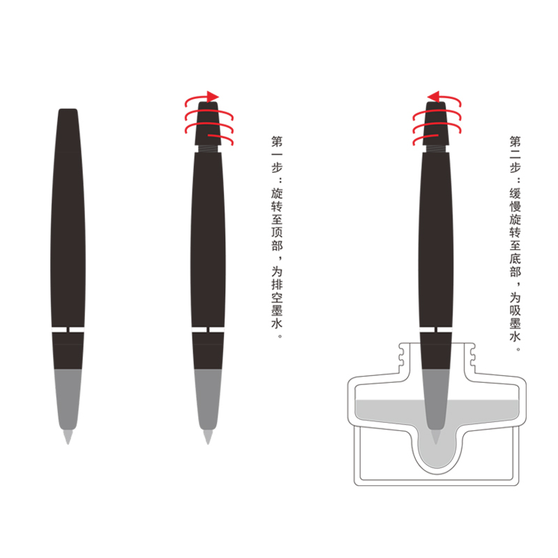 凌美(LAMY)2000系列玻璃纤维活塞吸墨磨砂黑钢笔14K金笔EF尖